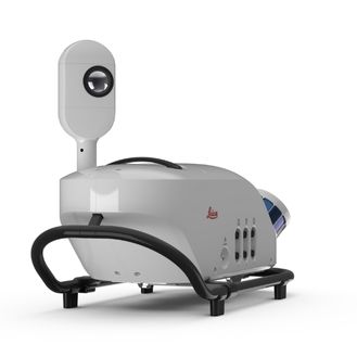 Vue avant du Leica Pegasus TRK100, montrant la conception complète, légère et compacte, pour une cartographie mobile aisée, à la portée d’une seule personne.